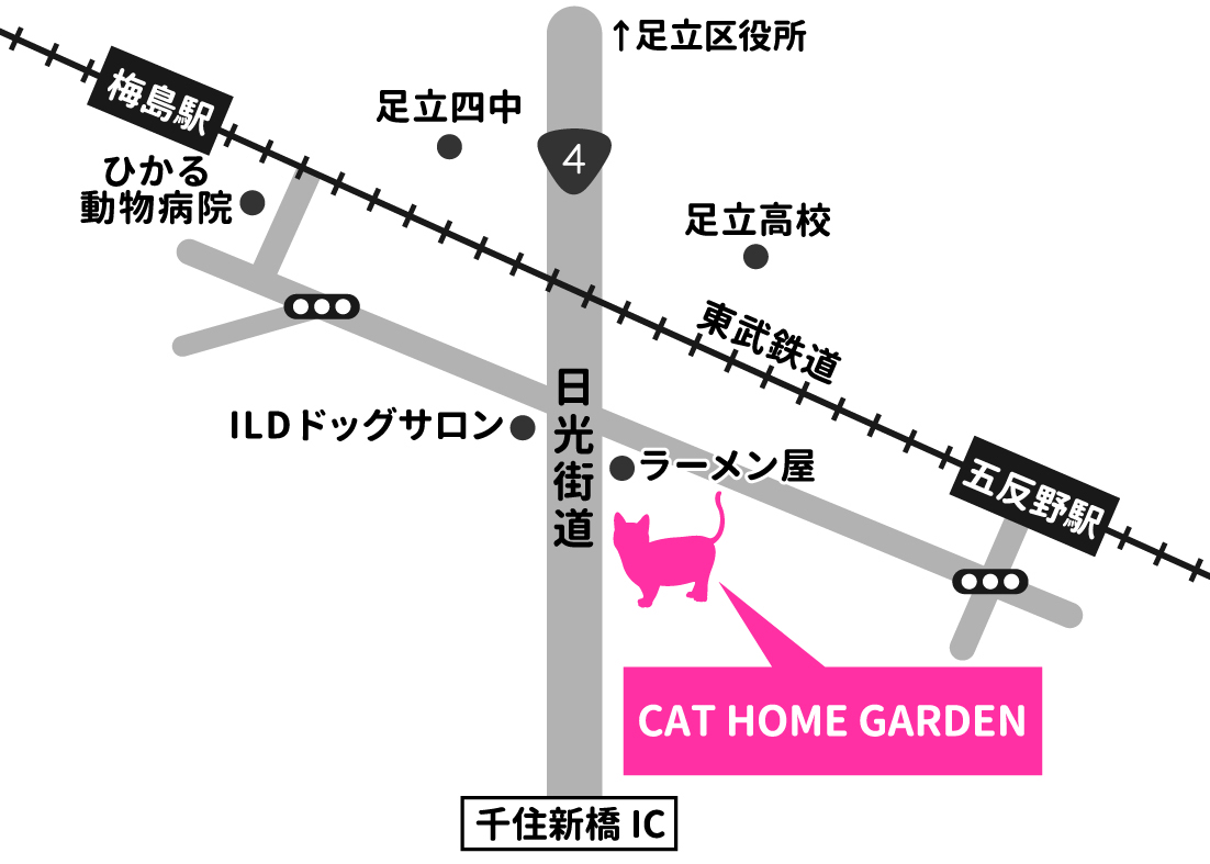 CAT HOME GARDENへのアクセスマップ